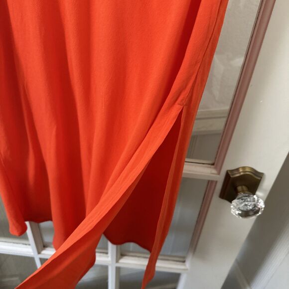 NWT Bright Orange Midi Slip Skirt Old Navy Women's Large - Picture 5 of 11